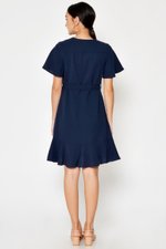 BETHAL CROCHET FLOUNCE FLARE DRESS W SASH