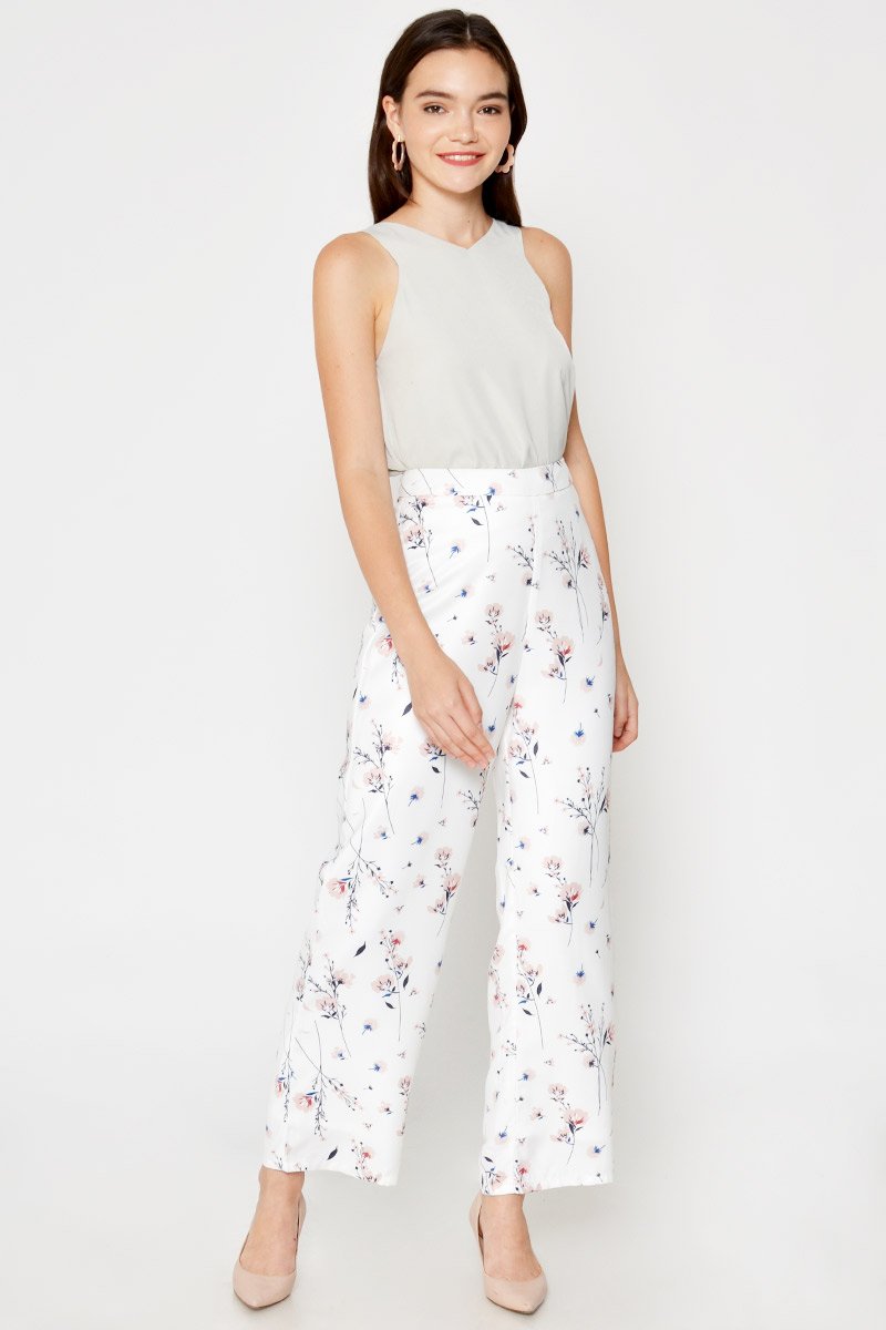 AVERIE FLORAL HIGHWAIST FLARE PANTS