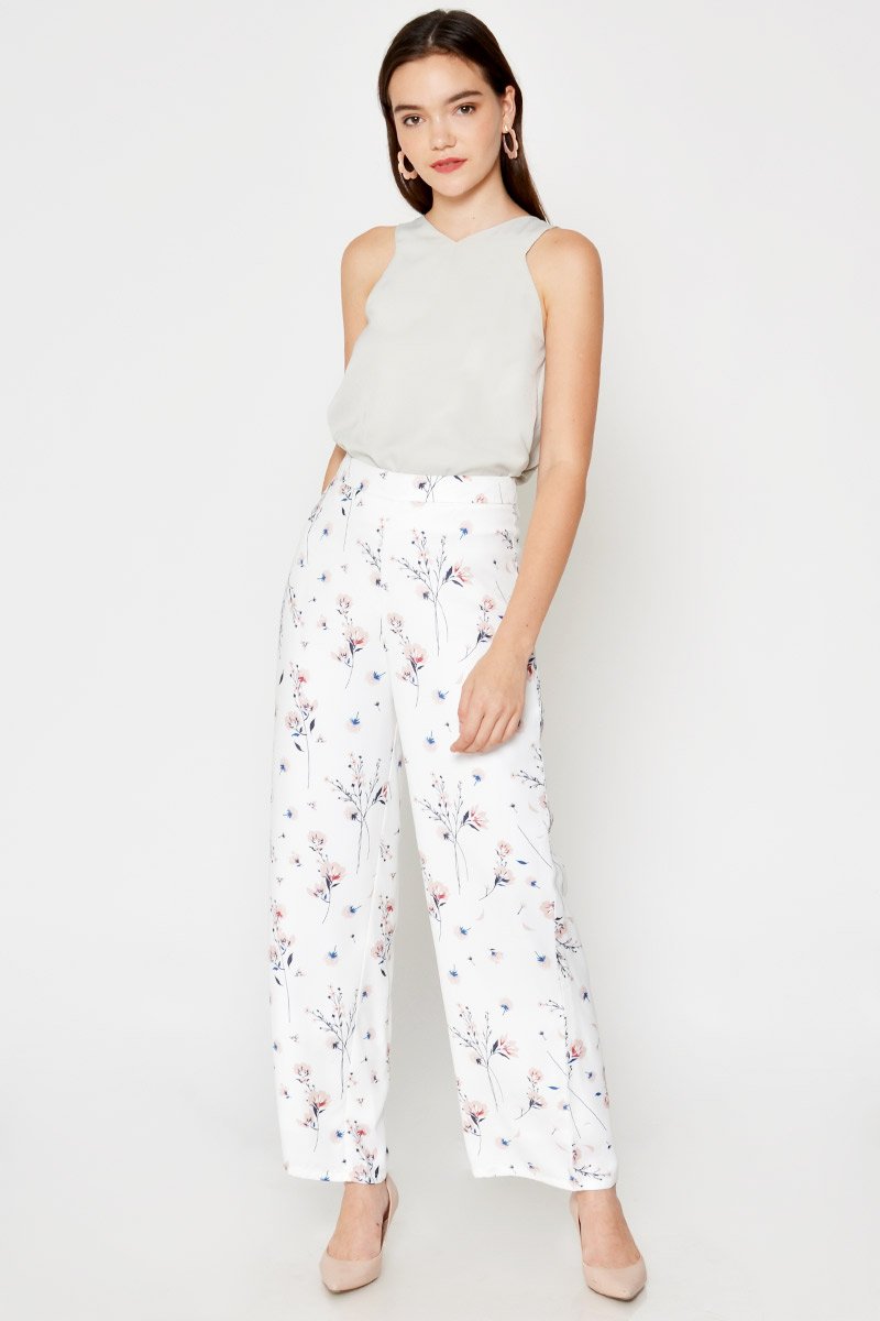 AVERIE FLORAL HIGHWAIST FLARE PANTS