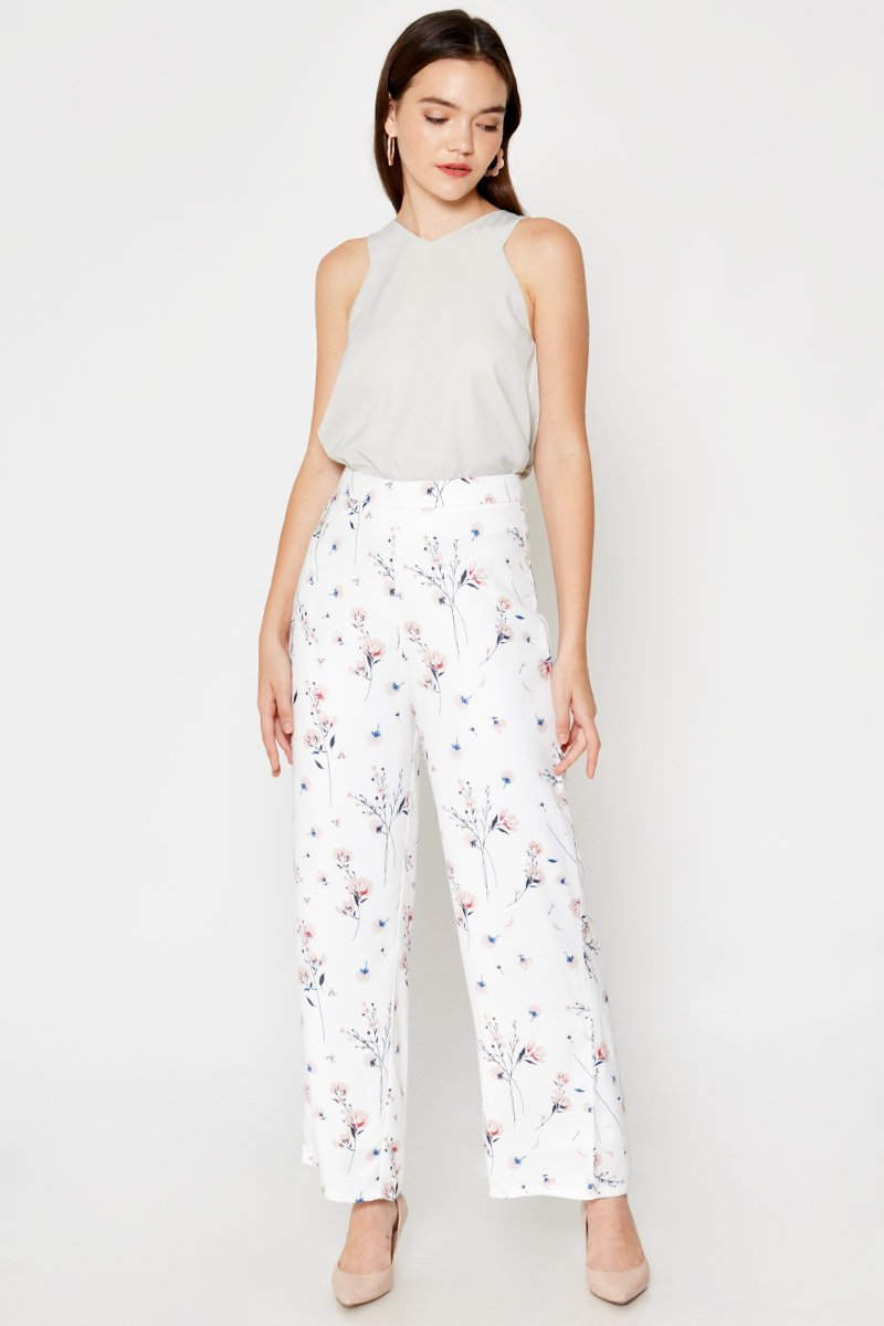 AVERIE FLORAL HIGHWAIST FLARE PANTS