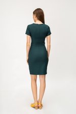 ELIZA NOTCH NECKLINE DRESS W BUCKLE