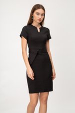 ELIZA NOTCH NECKLINE DRESS W BUCKLE