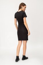 ELIZA NOTCH NECKLINE DRESS W BUCKLE