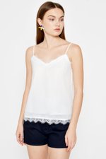 ELLSEY CHIFFON DOT LACE CAMI TOP