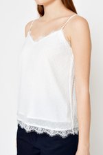 ELLSEY CHIFFON DOT LACE CAMI TOP
