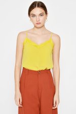 ELLSEY CHIFFON DOT LACE CAMI TOP