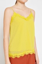 ELLSEY CHIFFON DOT LACE CAMI TOP