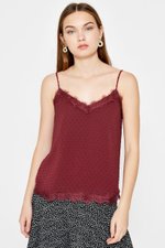 ELLSEY CHIFFON DOT LACE CAMI TOP