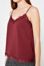 ELLSEY CHIFFON DOT LACE CAMI TOP