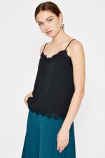 ELLSEY CHIFFON DOT LACE CAMI TOP