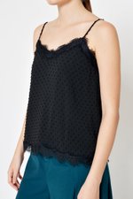 ELLSEY CHIFFON DOT LACE CAMI TOP