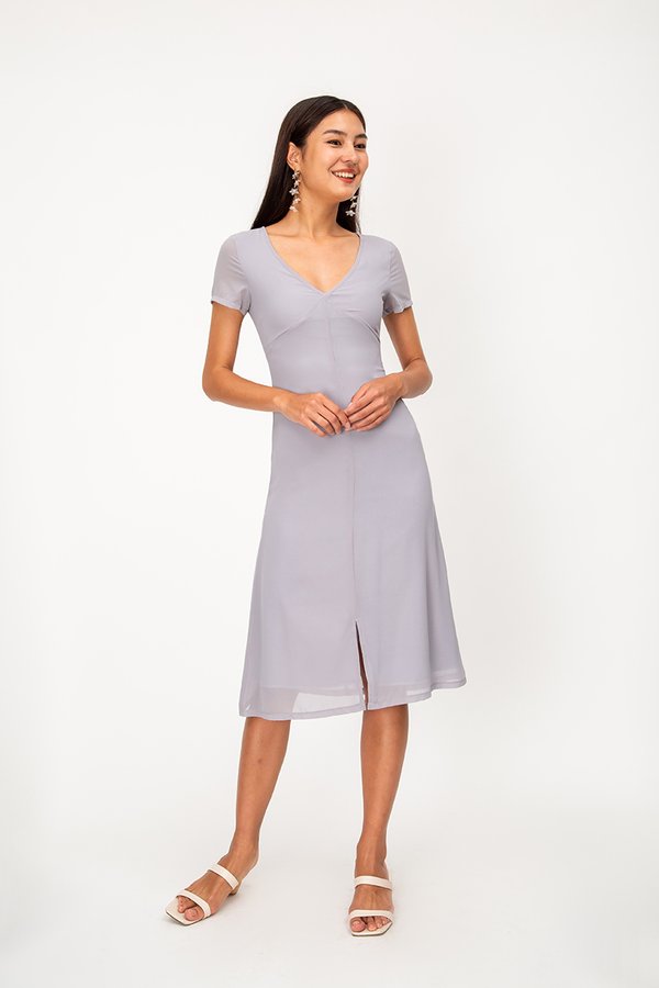 CLEORA SLIT MIDI DRESS