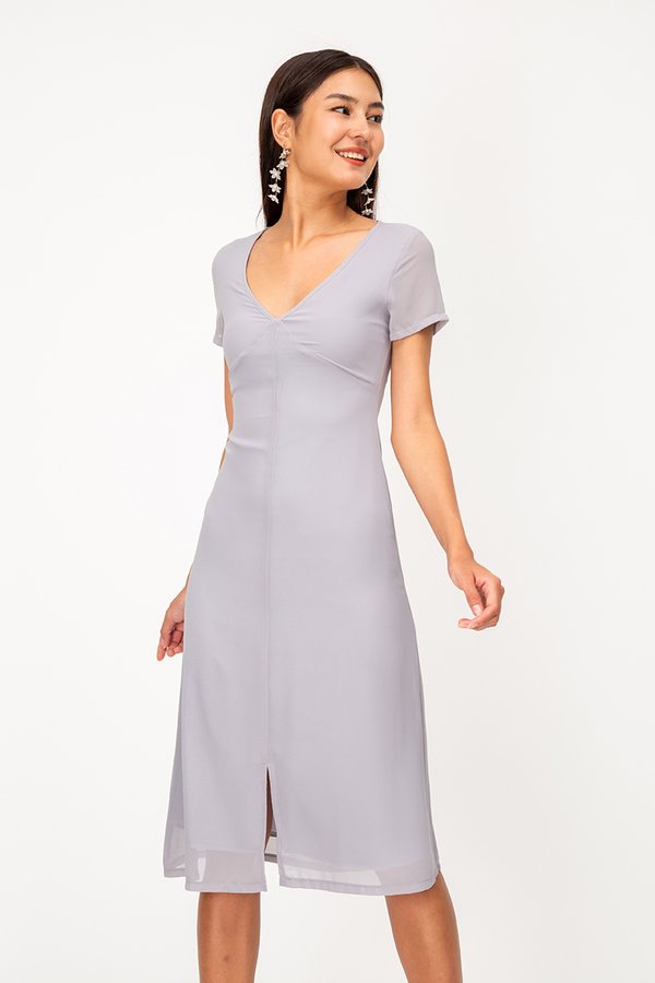 CLEORA SLIT MIDI DRESS