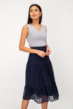 LACHELLE CHIFFON DOT MIDI SKIRT