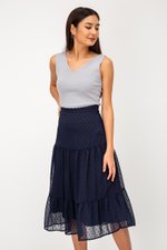 LACHELLE CHIFFON DOT MIDI SKIRT