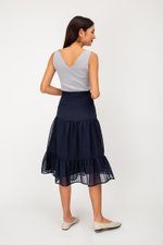 LACHELLE CHIFFON DOT MIDI SKIRT