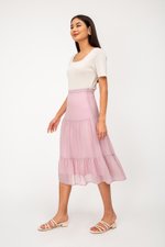 LACHELLE CHIFFON DOT MIDI SKIRT