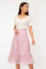 LACHELLE CHIFFON DOT MIDI SKIRT