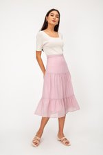 LACHELLE CHIFFON DOT MIDI SKIRT