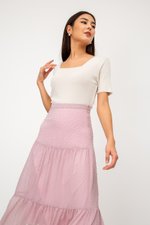 LACHELLE CHIFFON DOT MIDI SKIRT