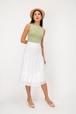 LACHELLE CHIFFON DOT MIDI SKIRT