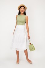 LACHELLE CHIFFON DOT MIDI SKIRT