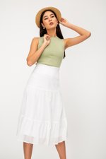 LACHELLE CHIFFON DOT MIDI SKIRT