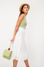 LACHELLE CHIFFON DOT MIDI SKIRT