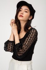 ZION CROCHET BALLOON SLEEVE TOP ZION CROCHET BALLOON SLEEVE TOP