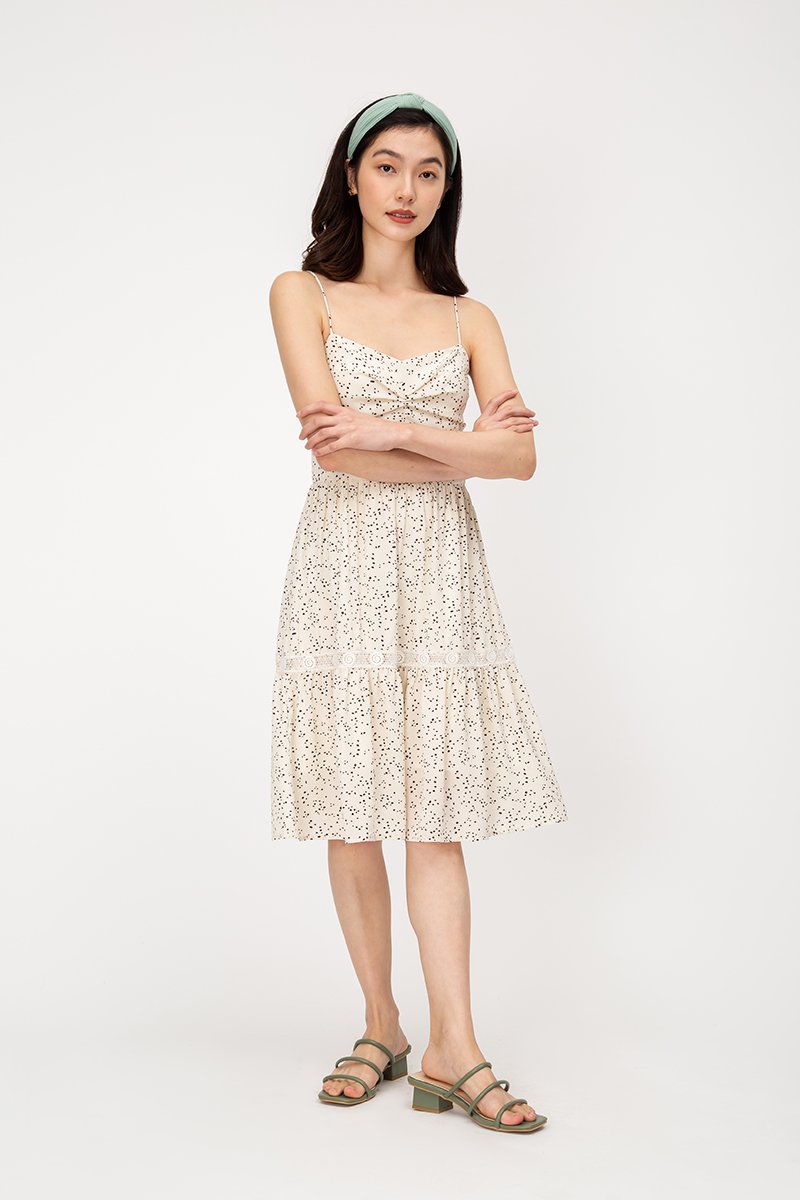 MOXIE DOTTED BUSTIER DRESS