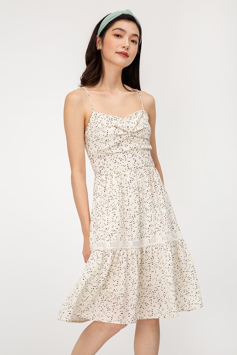 MOXIE DOTTED BUSTIER DRESS