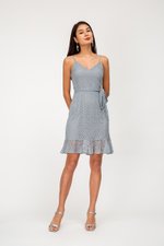 FAUNIA LACE MIDI DRESS W SASH