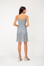 FAUNIA LACE MIDI DRESS W SASH