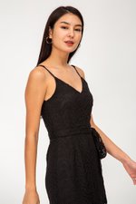 FAUNIA LACE MIDI DRESS W SASH