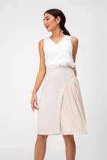 YENDA SIDE PLEAT OVERLAP MIDI SKIRT YENDA SIDE PLEAT OVERLAP MIDI SKIRT
