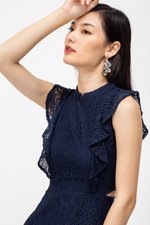 ELIZABETH CUTOUT WAIST LACE CHEONGSAM W DETACHABLE COLLAR ELIZABETH CUTOUT WAIST LACE CHEONGSAM W DETACHABLE COLLAR