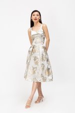 STEPHAN FLORAL JACQUARD CROP TOP