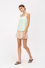 ELISE CHINESE BUTTON CHECKERED TOP