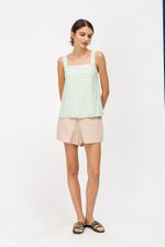 ELISE CHINESE BUTTON CHECKERED TOP