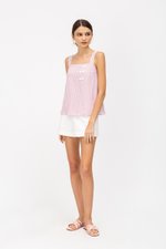 ELISE CHINESE BUTTON CHECKERED TOP