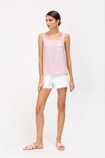 ELISE CHINESE BUTTON CHECKERED TOP