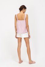 ELISE CHINESE BUTTON CHECKERED TOP