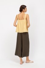 ELISE CHINESE BUTTON CHECKERED TOP