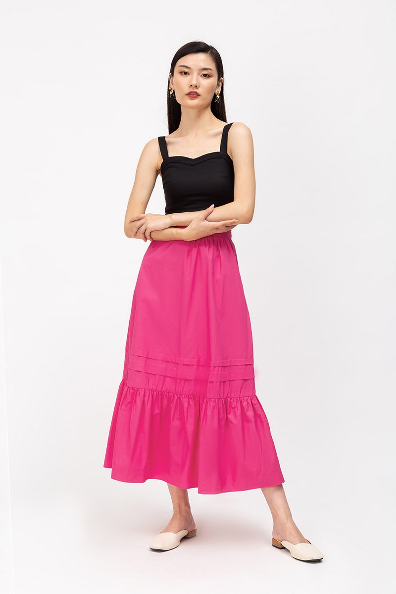 KYRA POPLIN MIDAXI SKIRT