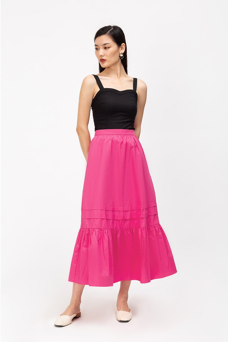 KYRA POPLIN MIDAXI SKIRT