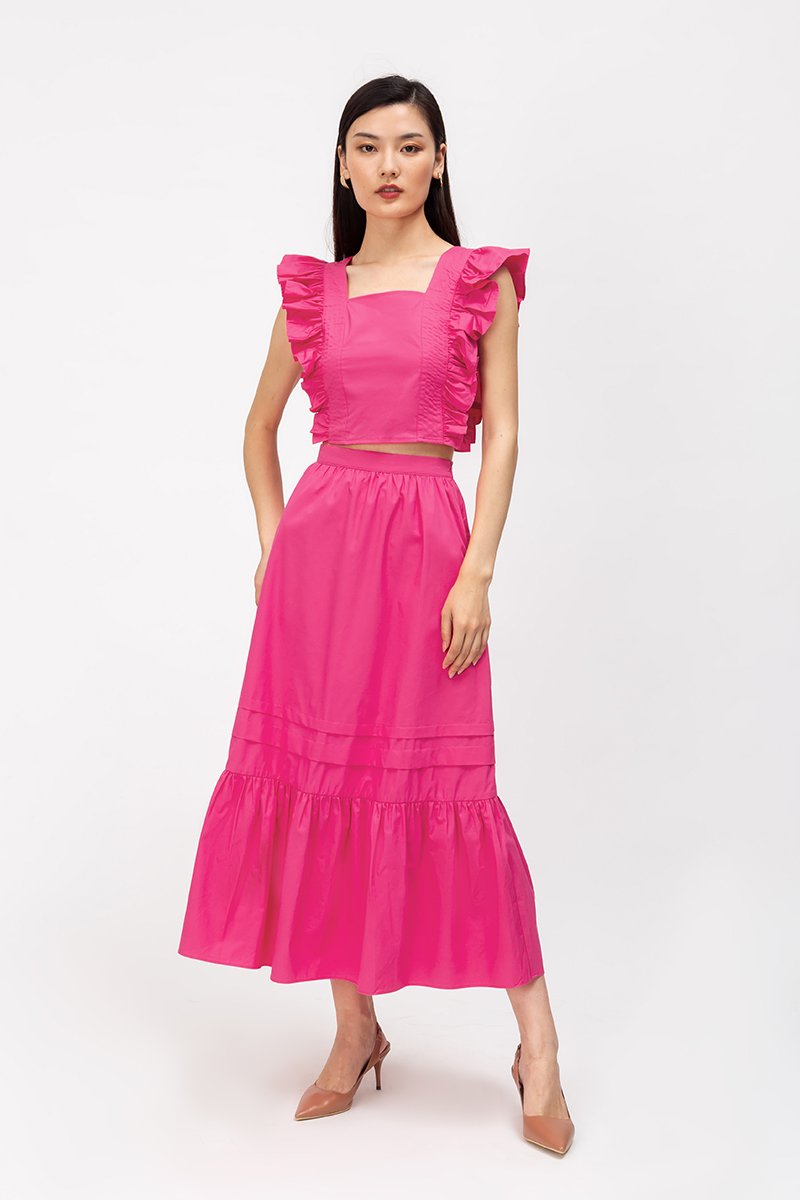 KYRA POPLIN MIDAXI SKIRT