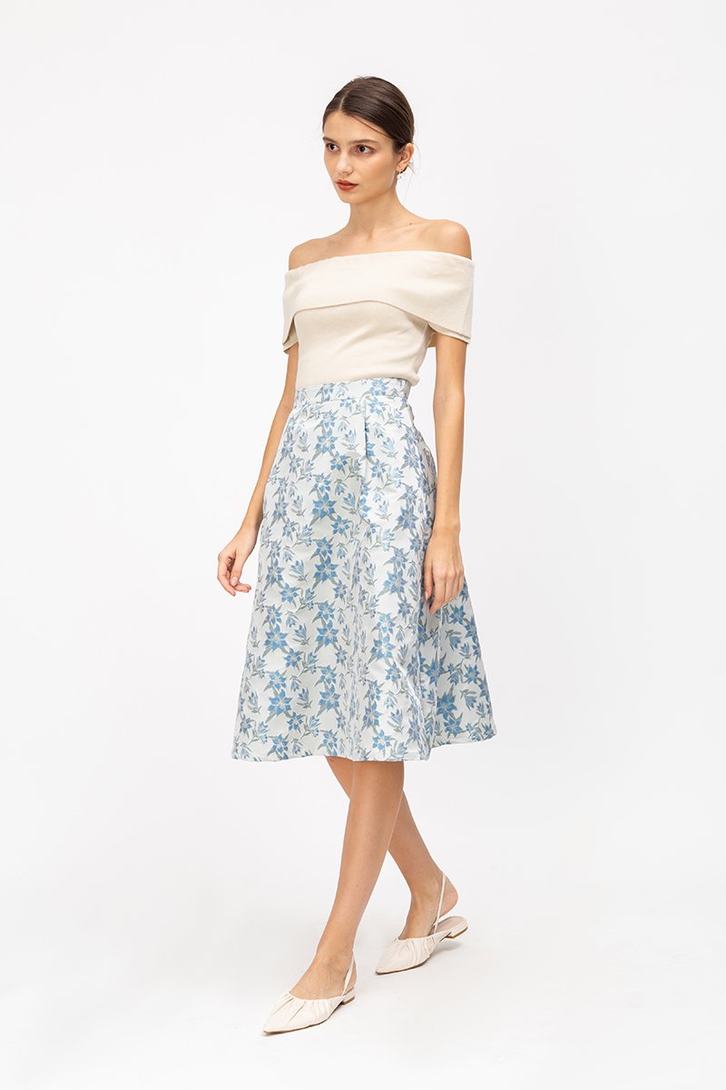 GWENDA FLORAL JACQUARD SKIRT