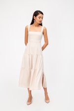 CARLENE TIERED MAXI DRESS W SLIT CARLENE TIERED MAXI DRESS W SLIT