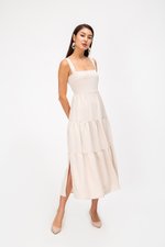 CARLENE TIERED MAXI DRESS W SLIT CARLENE TIERED MAXI DRESS W SLIT