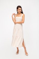 CARLENE TIERED MAXI DRESS W SLIT CARLENE TIERED MAXI DRESS W SLIT